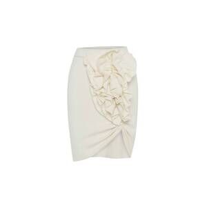 NEW THEO THE LABEL women's nomia ruffle knit skirt in ivory